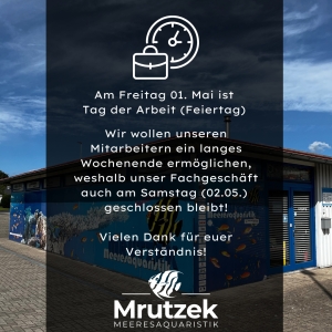 Fachgeschäft am Samstag geschlossen (02.05.26)